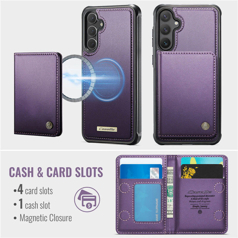 CaseMe Samsung Galaxy S25 FE 2-in-1 Detachable Magnetic Wallet Case
