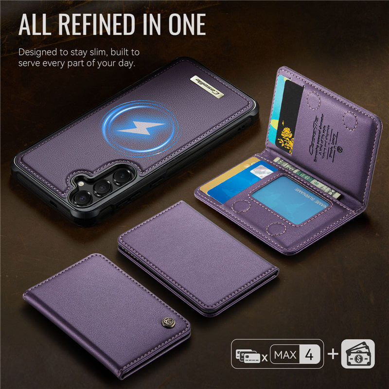 CaseMe Samsung Galaxy S25 FE 2-in-1 Detachable Magnetic Wallet Case