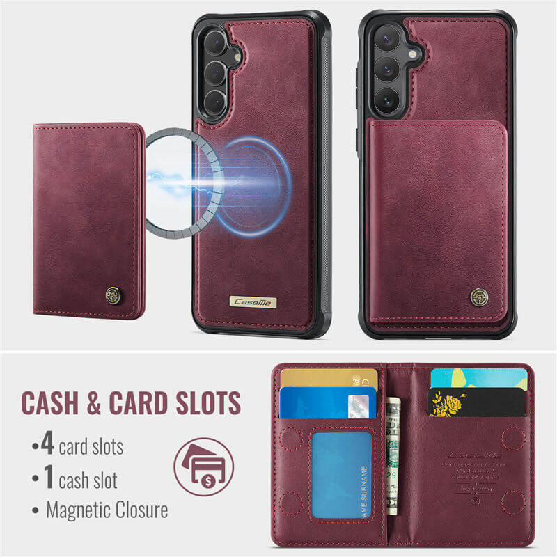 CaseMe Samsung Galaxy S25 FE 2-in-1 Detachable Magnetic Wallet Case