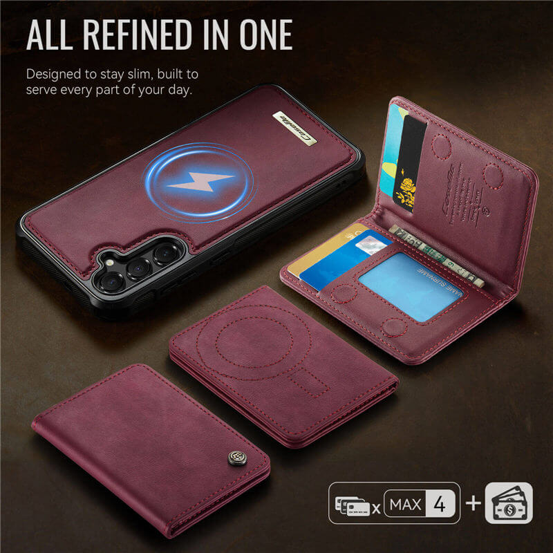 CaseMe Samsung Galaxy S25 FE 2-in-1 Detachable Magnetic Wallet Case