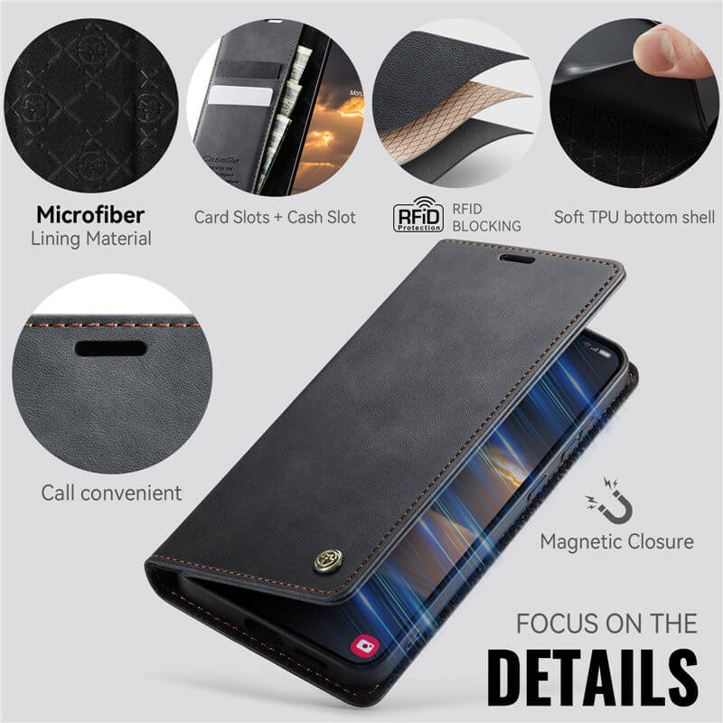CaseMe Samsung Galaxy S25 Plus Magnetic Wallet Case with RFID Blocking