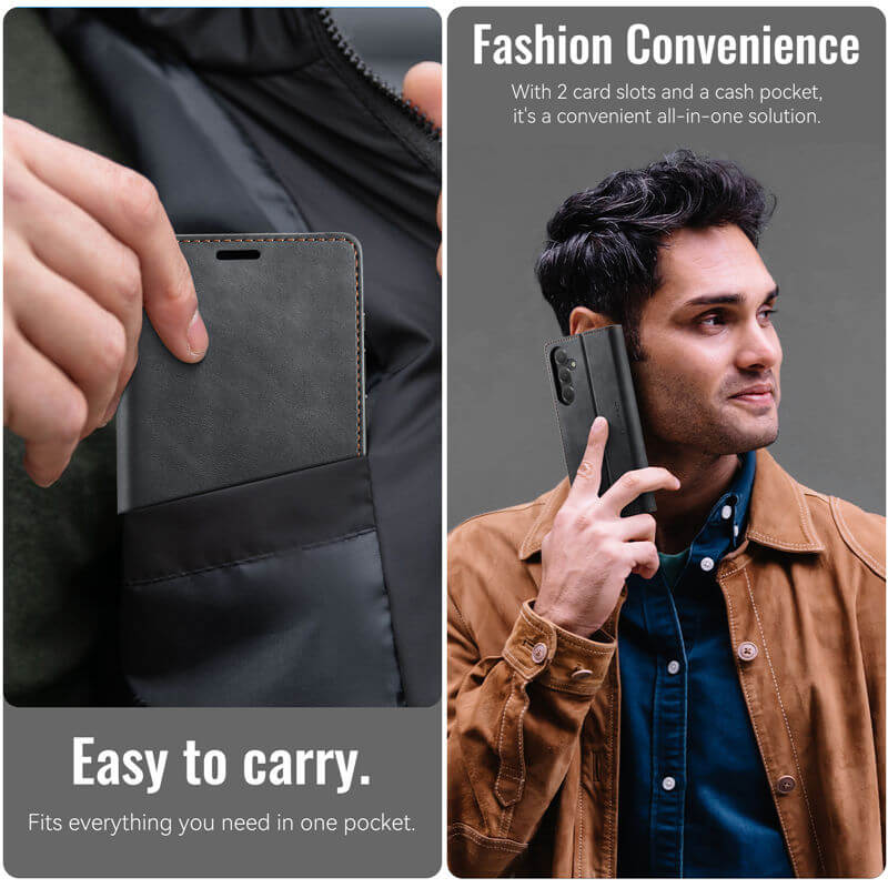 CaseMe Samsung Galaxy S25 Plus Magnetic Wallet Case with RFID Blocking