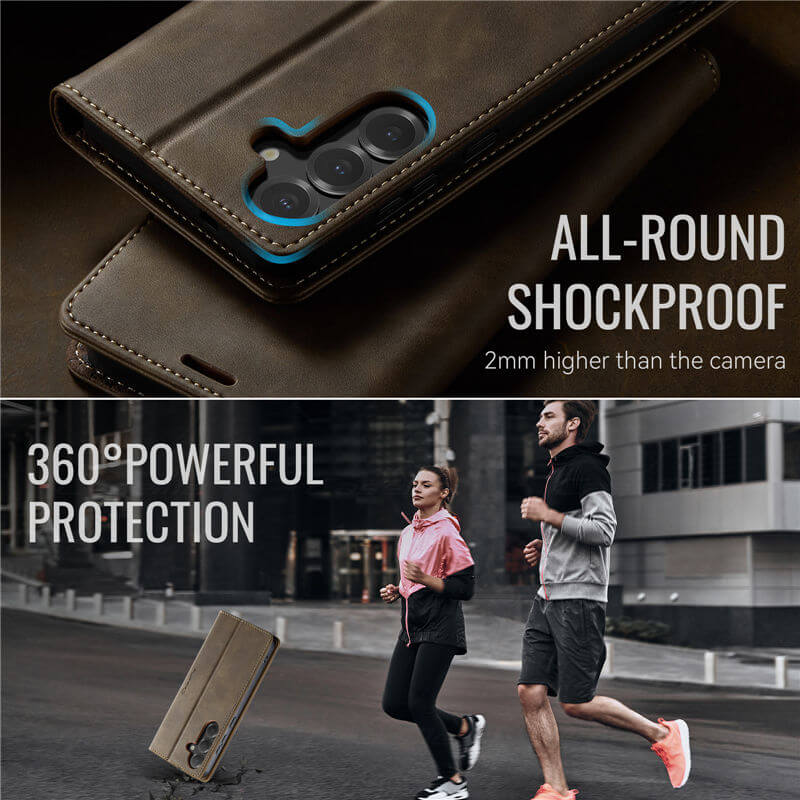 CaseMe Samsung Galaxy S25 Plus Magnetic Wallet Case with RFID Blocking