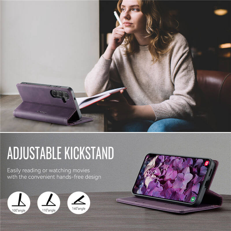 CaseMe Samsung Galaxy S25 Plus Magnetic Wallet Case with RFID Blocking