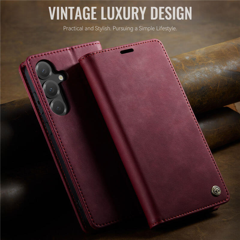 CaseMe Samsung Galaxy S25 Plus Magnetic Wallet Case with RFID Blocking