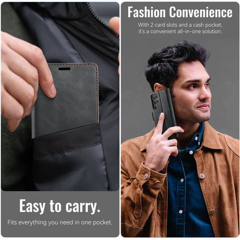 CaseMe Samsung Galaxy S24 Ultra Magnetic Wallet Case with RFID Blocking