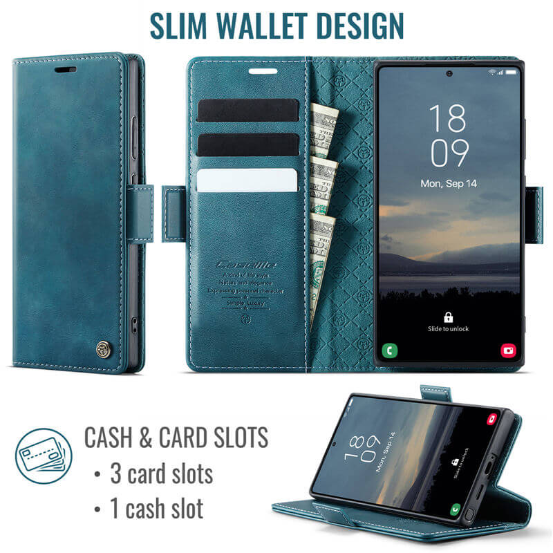 CaseMe Samsung Galaxy S24 Ultra Magnetic Wallet Case with RFID Blocking