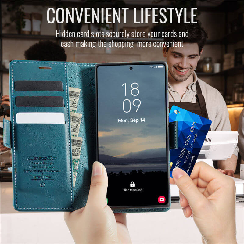 CaseMe Samsung Galaxy S24 Ultra Magnetic Wallet Case with RFID Blocking