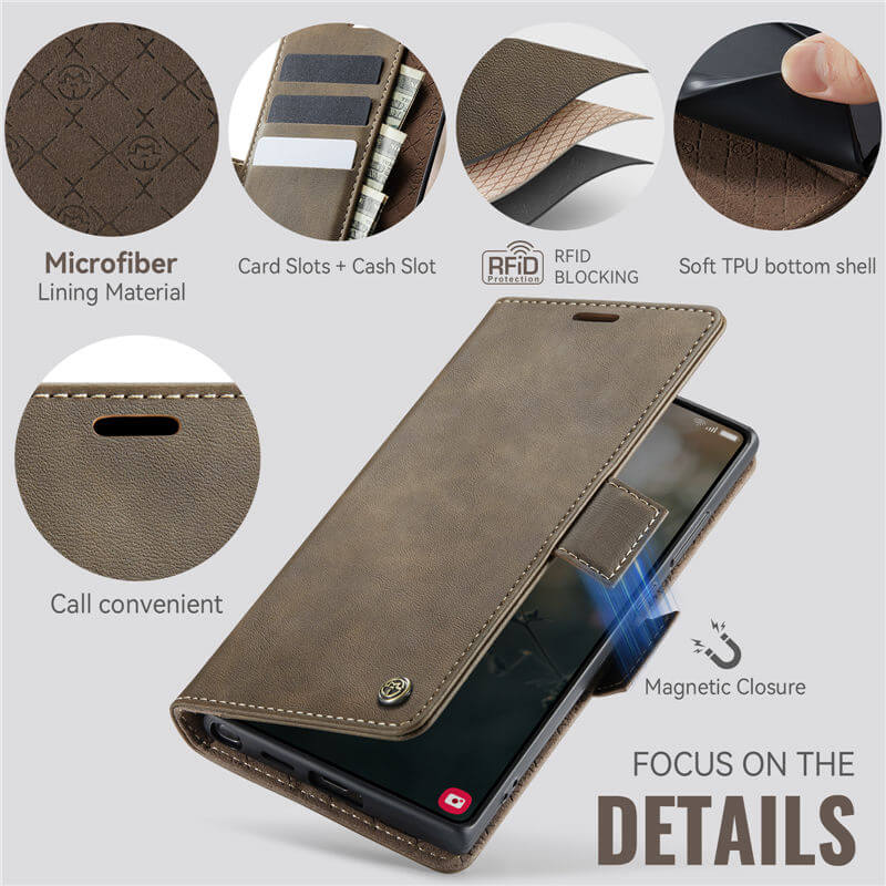 CaseMe Samsung Galaxy S24 Ultra Magnetic Wallet Case with RFID Blocking