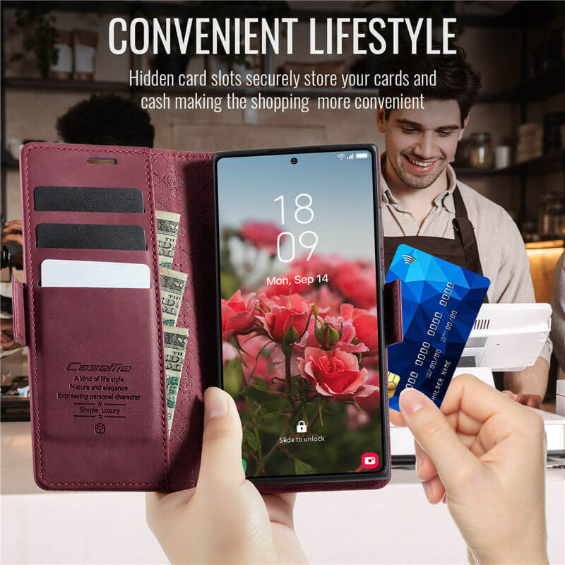 CaseMe Samsung Galaxy S25 Ultra Magnetic Wallet Case with RFID Blocking