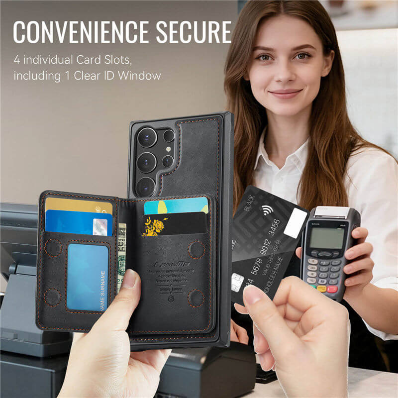 CaseMe Samsung Galaxy S24 Ultra 2-in-1 Detachable Magnetic Wallet Case