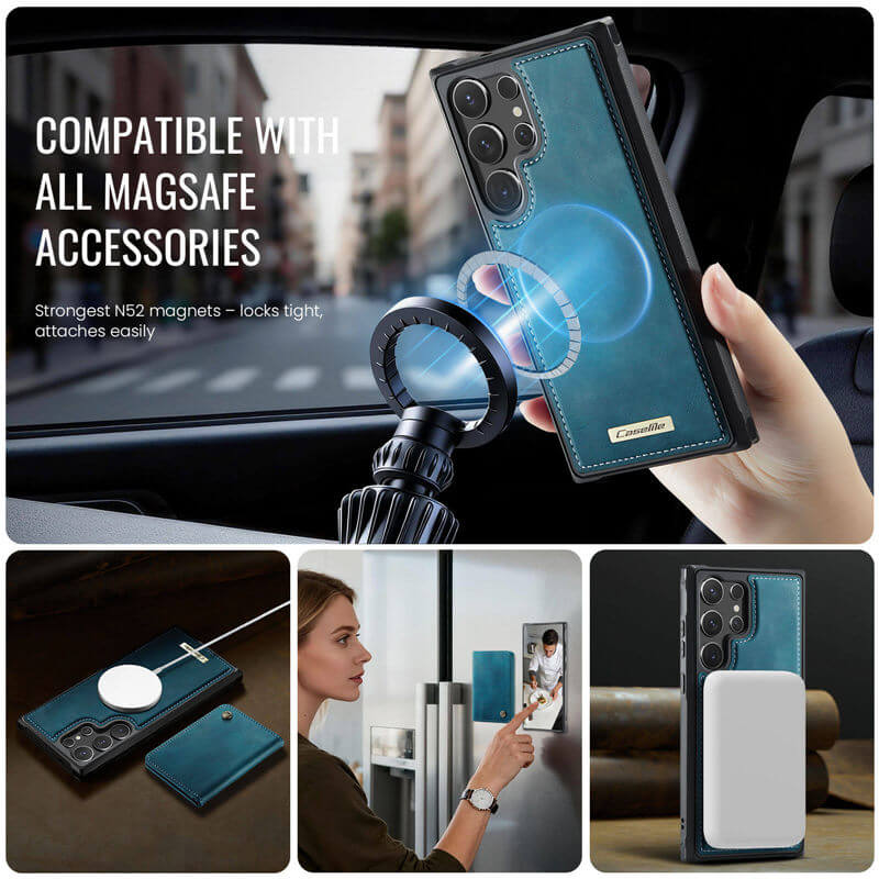 CaseMe Samsung Galaxy S24 Ultra 2-in-1 Detachable Magnetic Wallet Case