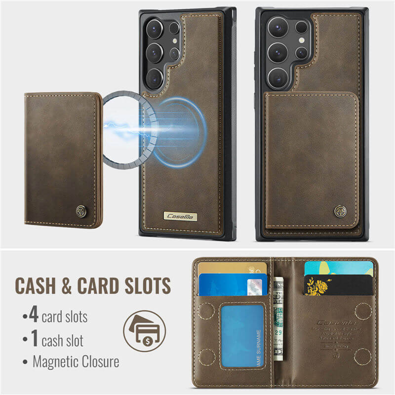 CaseMe Samsung Galaxy S24 Ultra 2-in-1 Detachable Magnetic Wallet Case