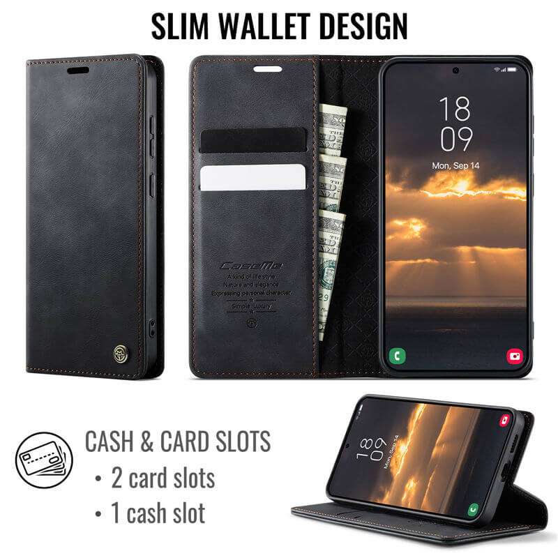 CaseMe Samsung Galaxy S25 Edge Magnetic Wallet Case with RFID Blocking