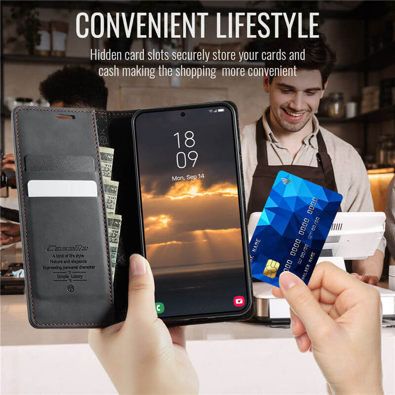 CaseMe Samsung Galaxy S25 Edge Magnetic Wallet Case with RFID Blocking