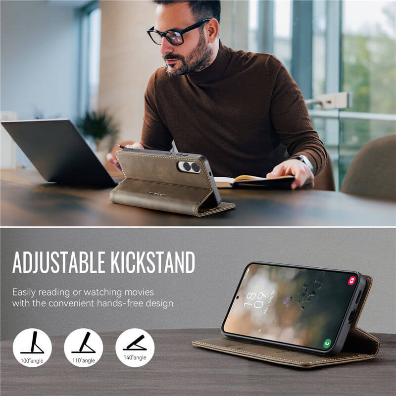 CaseMe Samsung Galaxy S25 Edge Magnetic Wallet Case with RFID Blocking