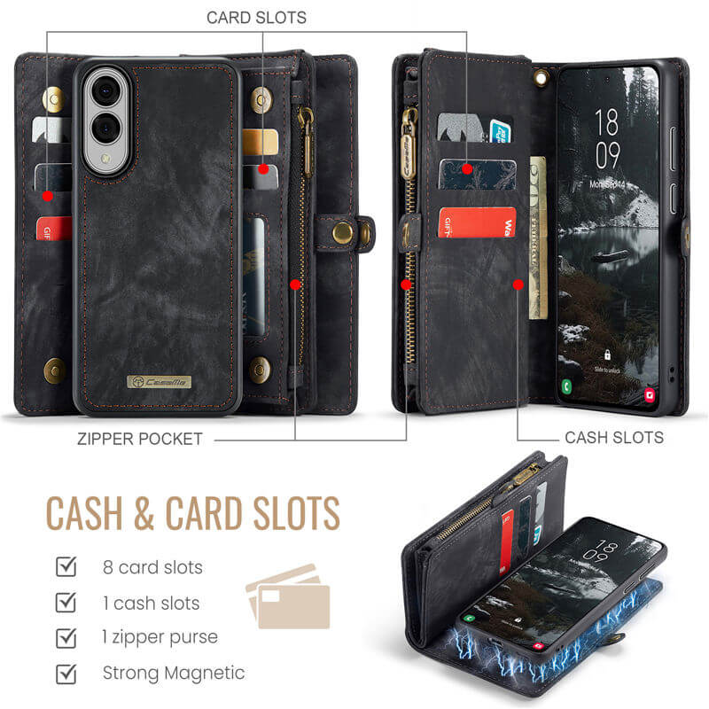CaseMe Samsung Galaxy S25 Edge Wallet Case with Wrist Strap
