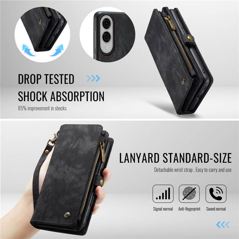 CaseMe Samsung Galaxy S25 Edge Wallet Case with Wrist Strap