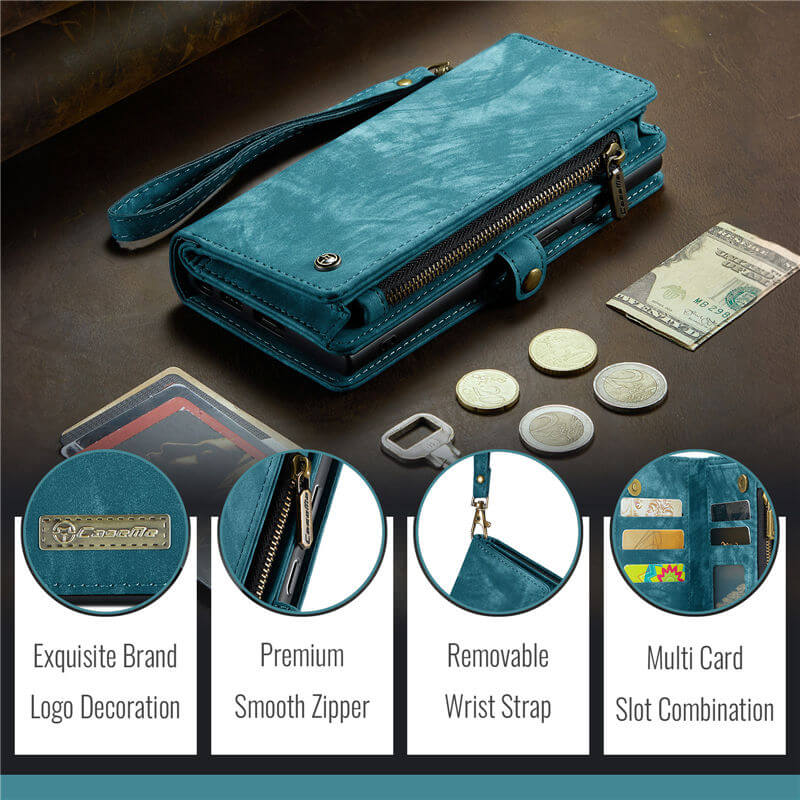CaseMe Samsung Galaxy S25 Edge Wallet Case with Wrist Strap