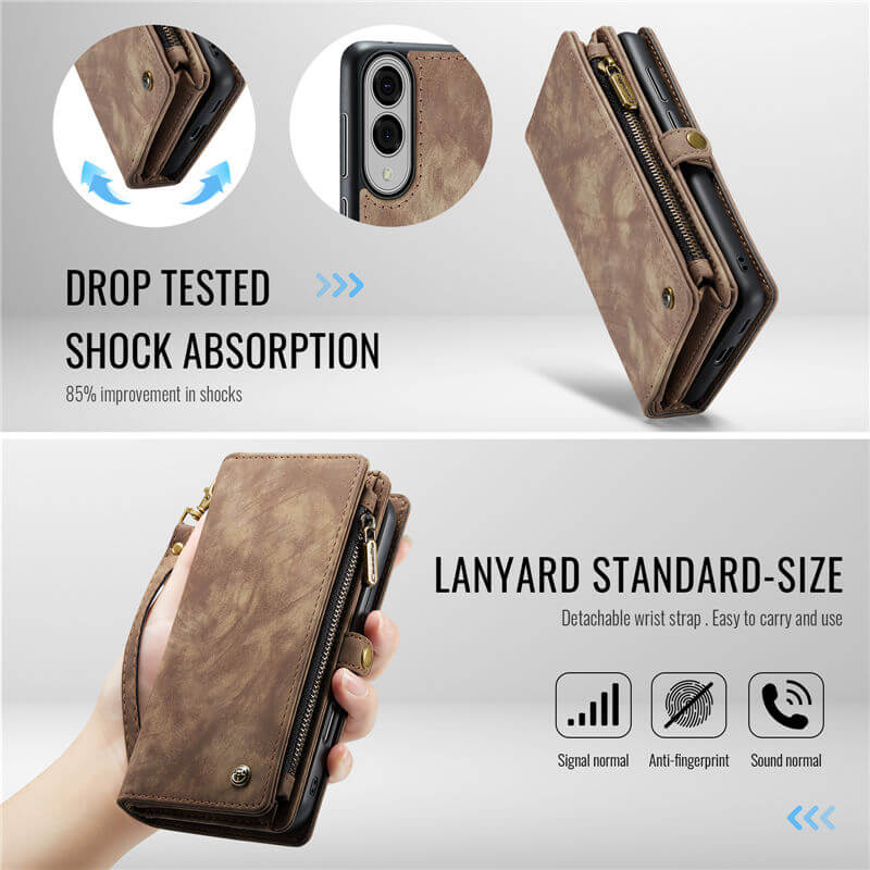 CaseMe Samsung Galaxy S25 Edge Wallet Case with Wrist Strap