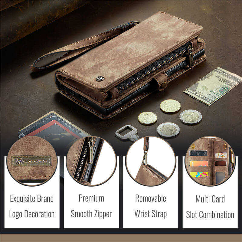 CaseMe Samsung Galaxy S25 Edge Wallet Case with Wrist Strap