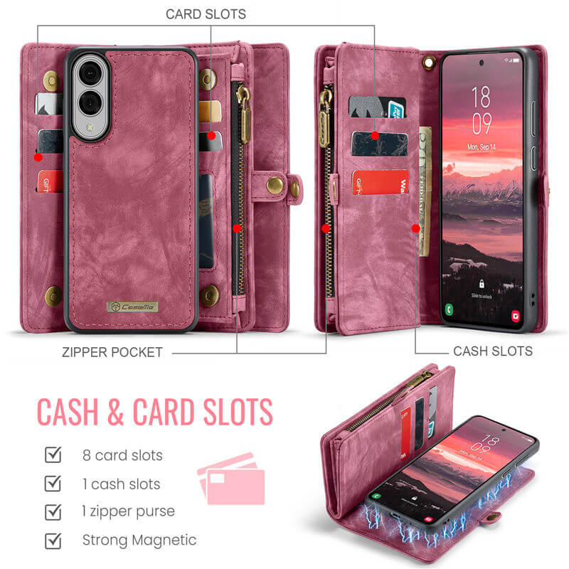 CaseMe Samsung Galaxy S25 Edge Wallet Case with Wrist Strap