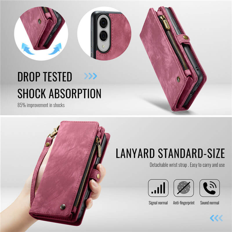CaseMe Samsung Galaxy S25 Edge Wallet Case with Wrist Strap