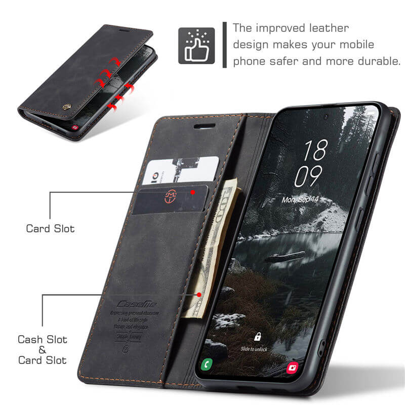 CaseMe Samsung Galaxy S25 Edge Wallet Suede Leather Case