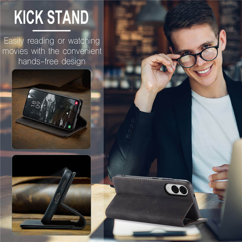 CaseMe Samsung Galaxy S25 Edge Wallet Suede Leather Case