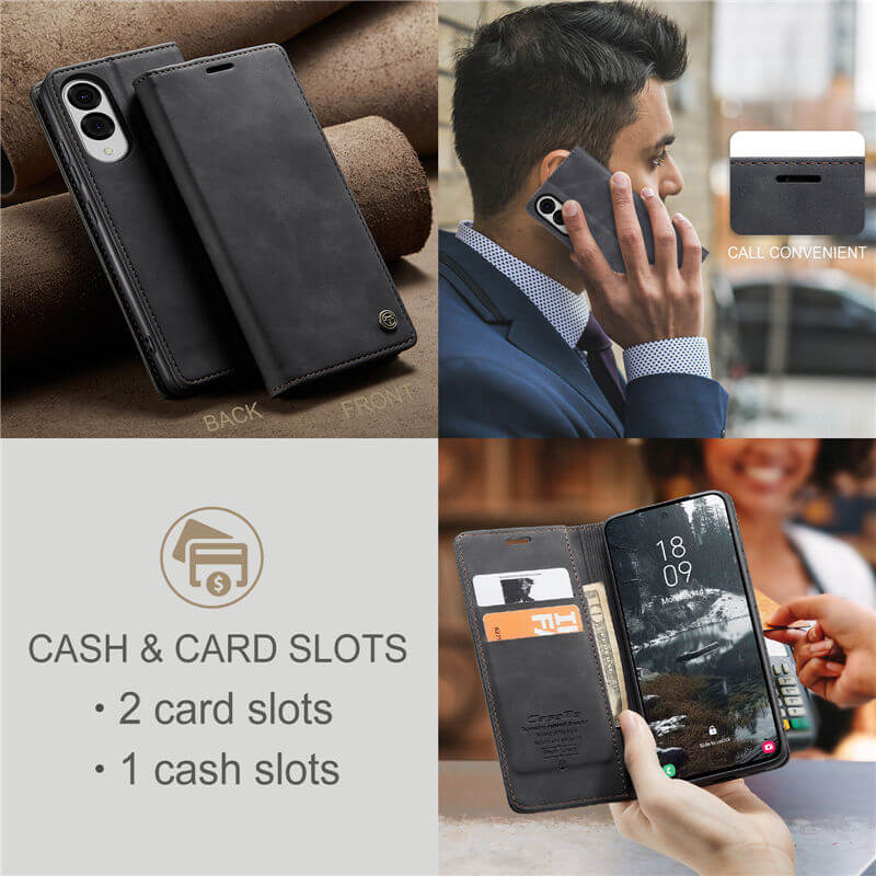 CaseMe Samsung Galaxy S25 Edge Wallet Suede Leather Case