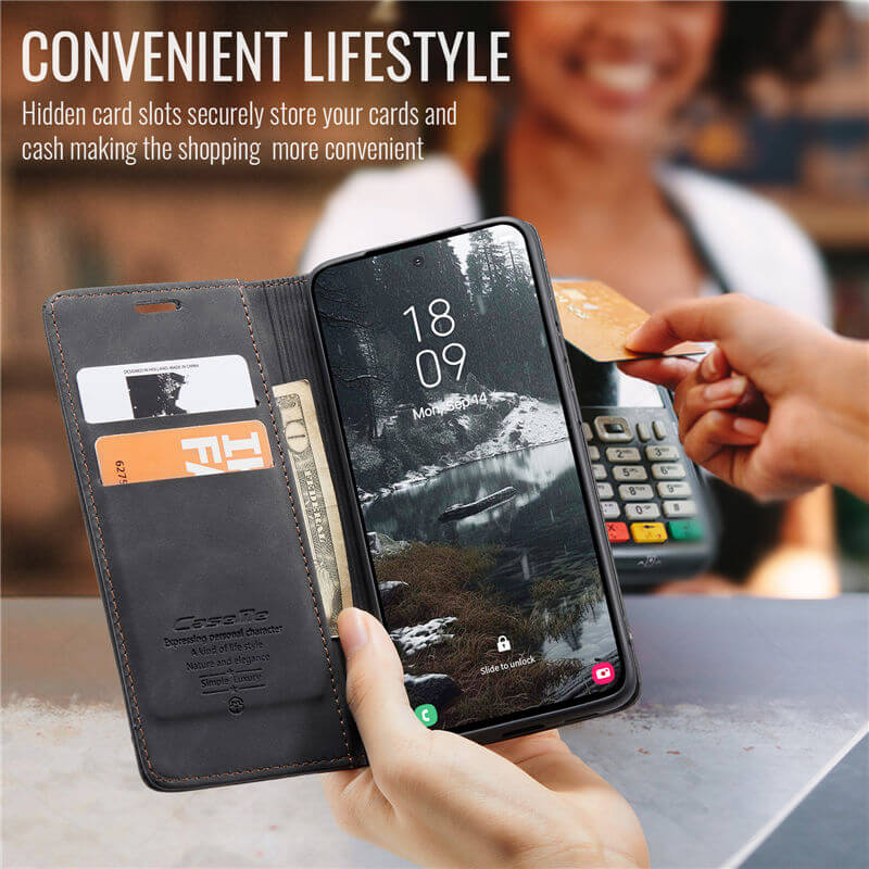 CaseMe Samsung Galaxy S25 Edge Wallet Suede Leather Case