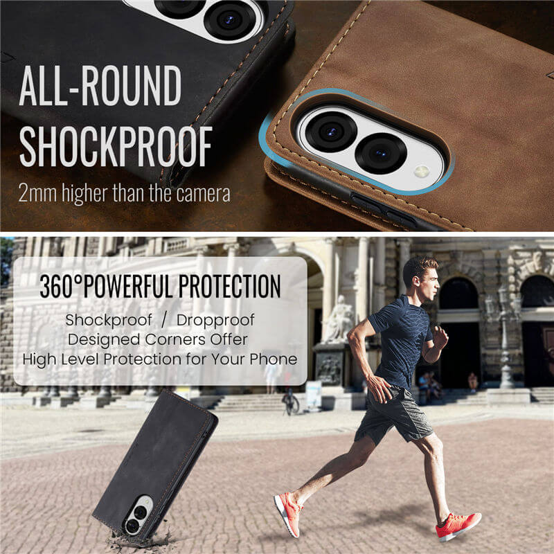 CaseMe Samsung Galaxy S25 Edge Wallet Suede Leather Case