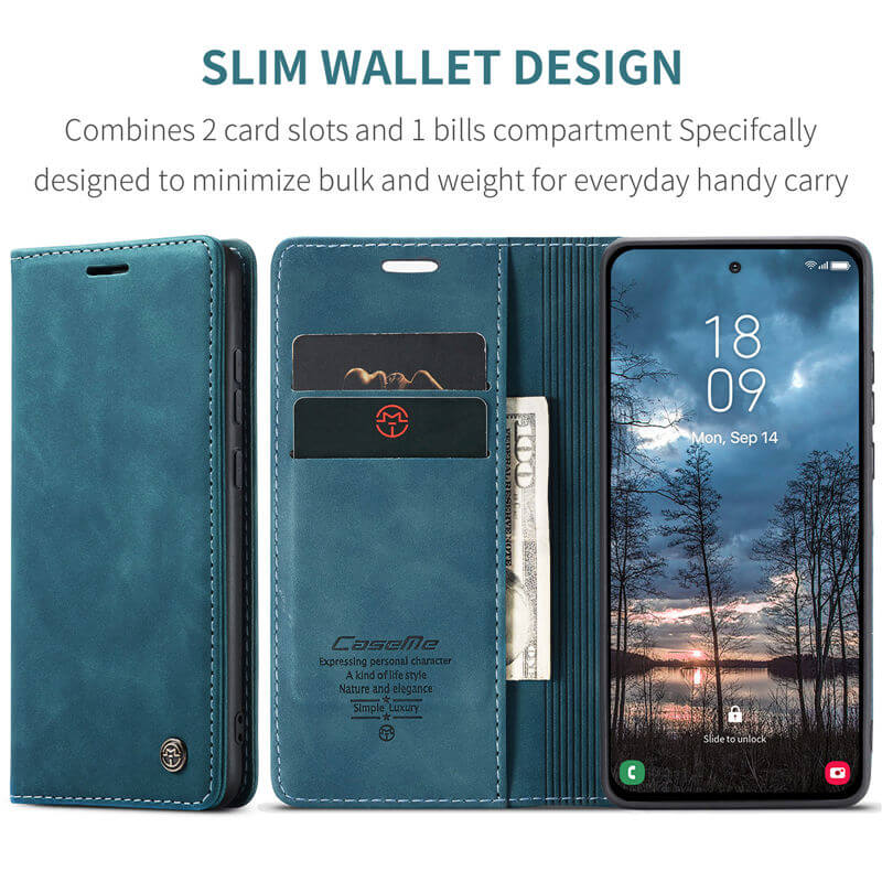 CaseMe Samsung Galaxy S25 Edge Wallet Suede Leather Case