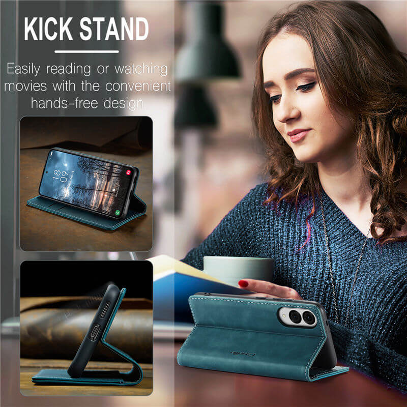 CaseMe Samsung Galaxy S25 Edge Wallet Suede Leather Case