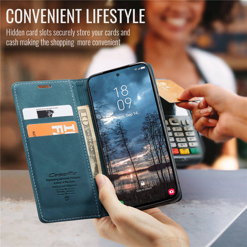 CaseMe Samsung Galaxy S25 Edge Wallet Suede Leather Case