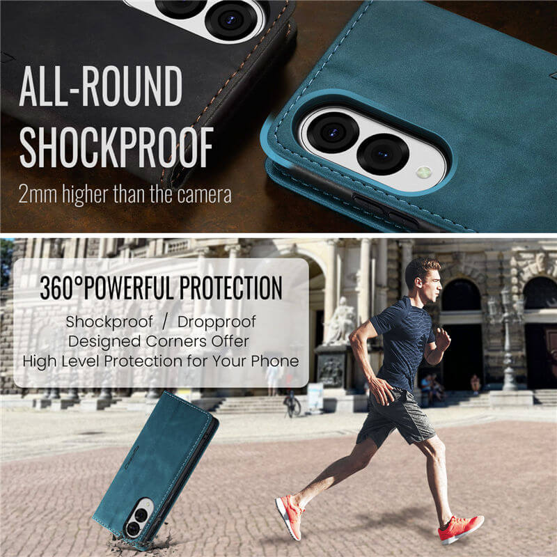 CaseMe Samsung Galaxy S25 Edge Wallet Suede Leather Case