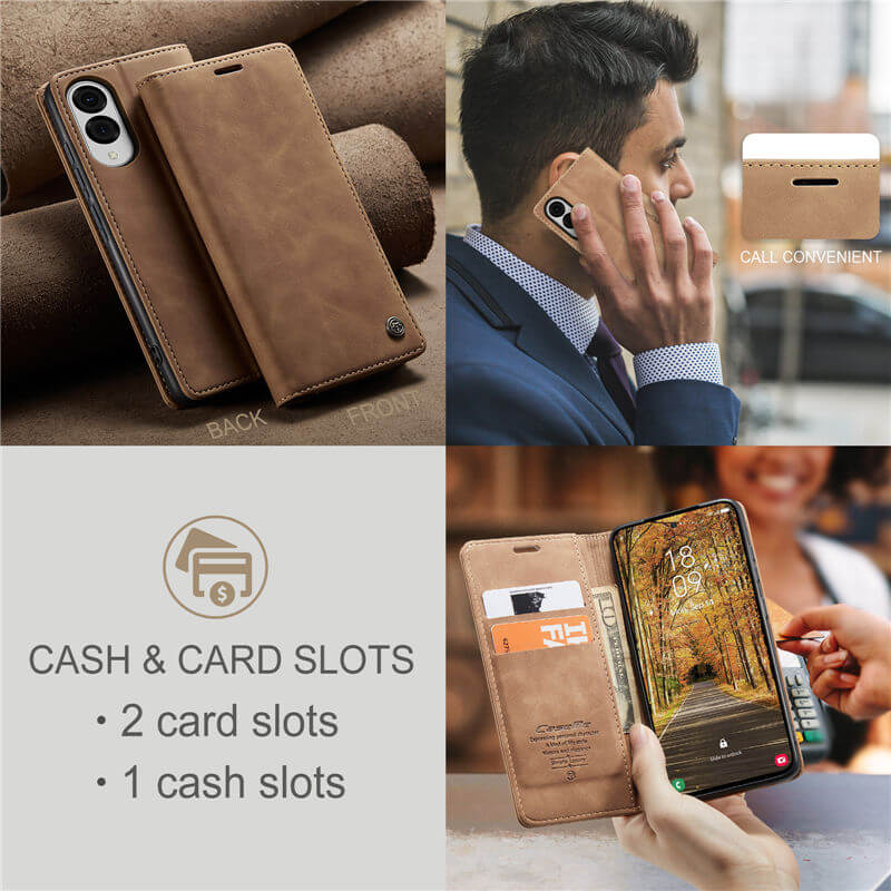 CaseMe Samsung Galaxy S25 Edge Wallet Suede Leather Case