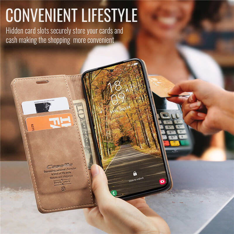 CaseMe Samsung Galaxy S25 Edge Wallet Suede Leather Case