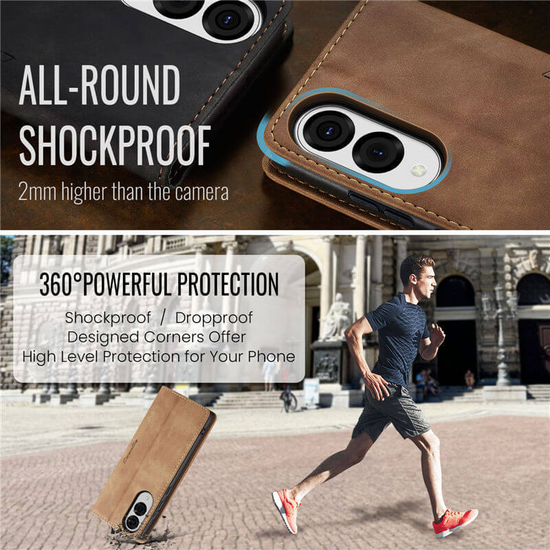 CaseMe Samsung Galaxy S25 Edge Wallet Suede Leather Case