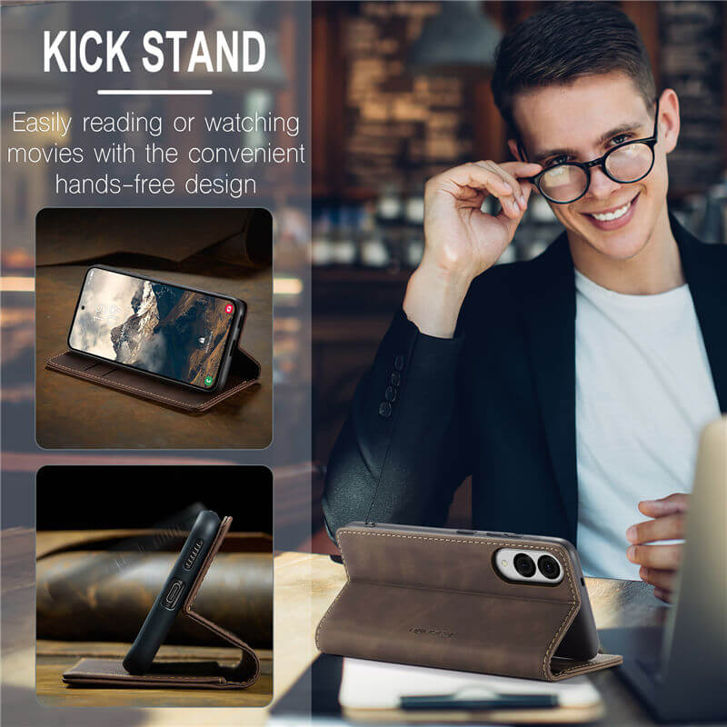 CaseMe Samsung Galaxy S25 Edge Wallet Suede Leather Case