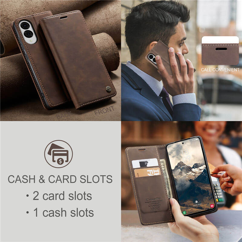 CaseMe Samsung Galaxy S25 Edge Wallet Suede Leather Case