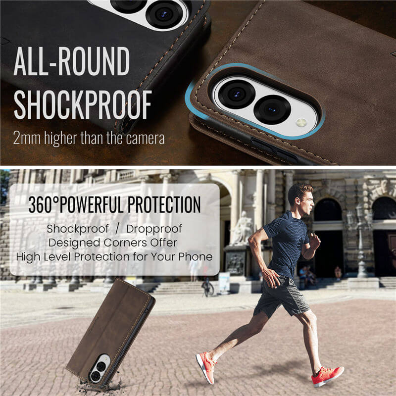 CaseMe Samsung Galaxy S25 Edge Wallet Suede Leather Case