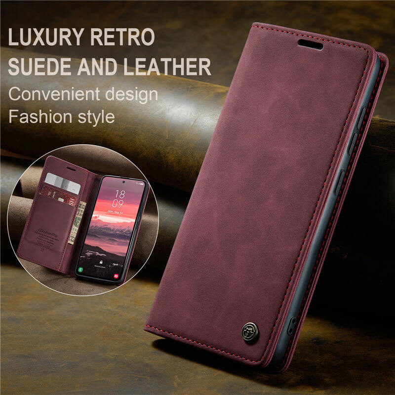 CaseMe Samsung Galaxy S25 Edge Wallet Suede Leather Case
