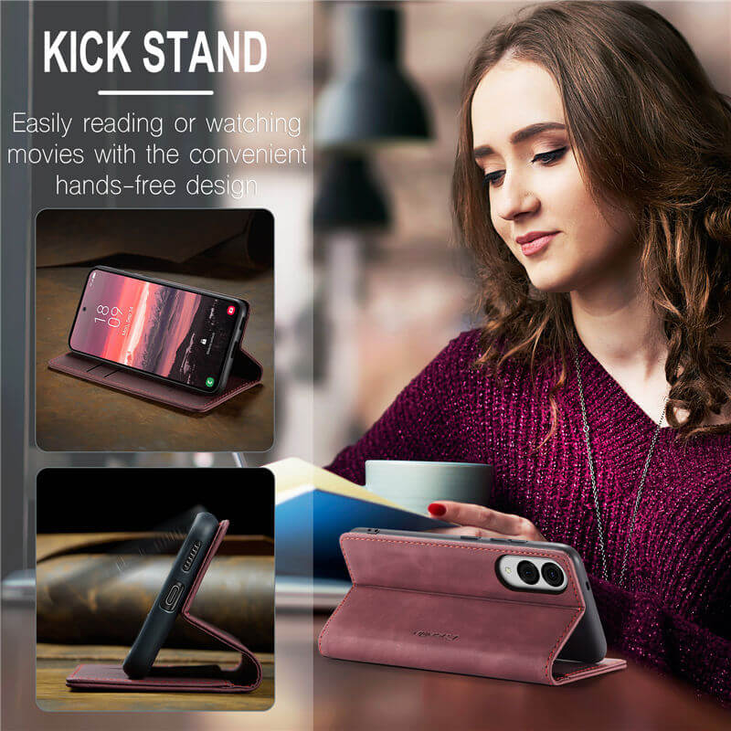 CaseMe Samsung Galaxy S25 Edge Wallet Suede Leather Case
