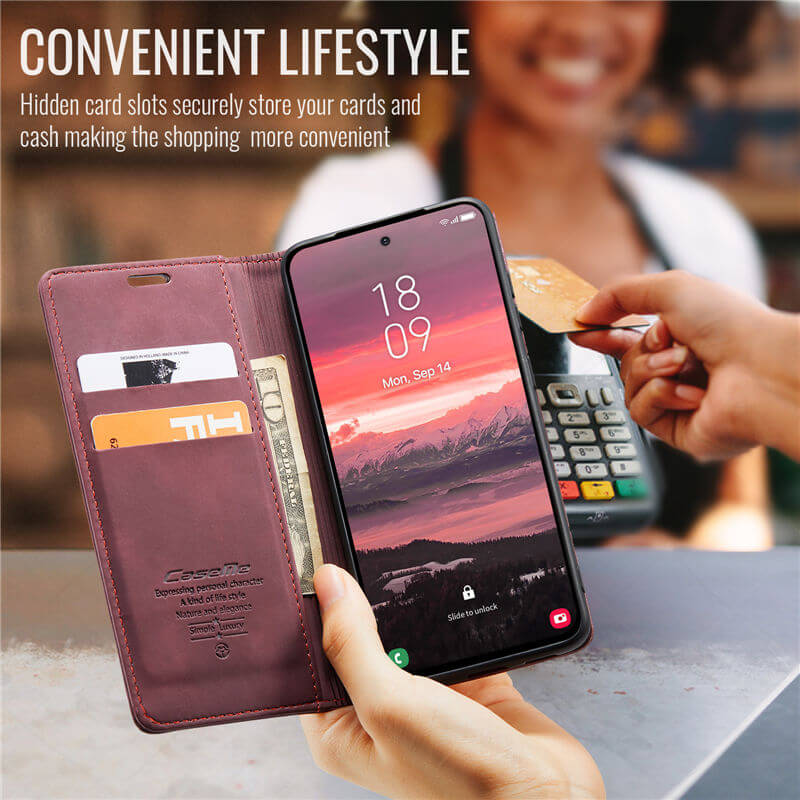 CaseMe Samsung Galaxy S25 Edge Wallet Suede Leather Case