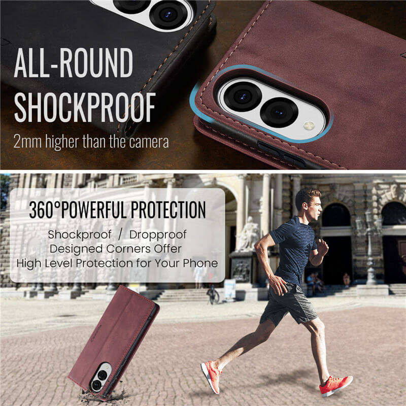 CaseMe Samsung Galaxy S25 Edge Wallet Suede Leather Case