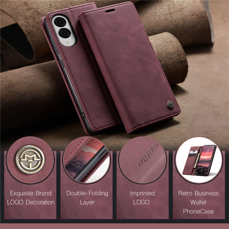 CaseMe Samsung Galaxy S25 Edge Wallet Suede Leather Case