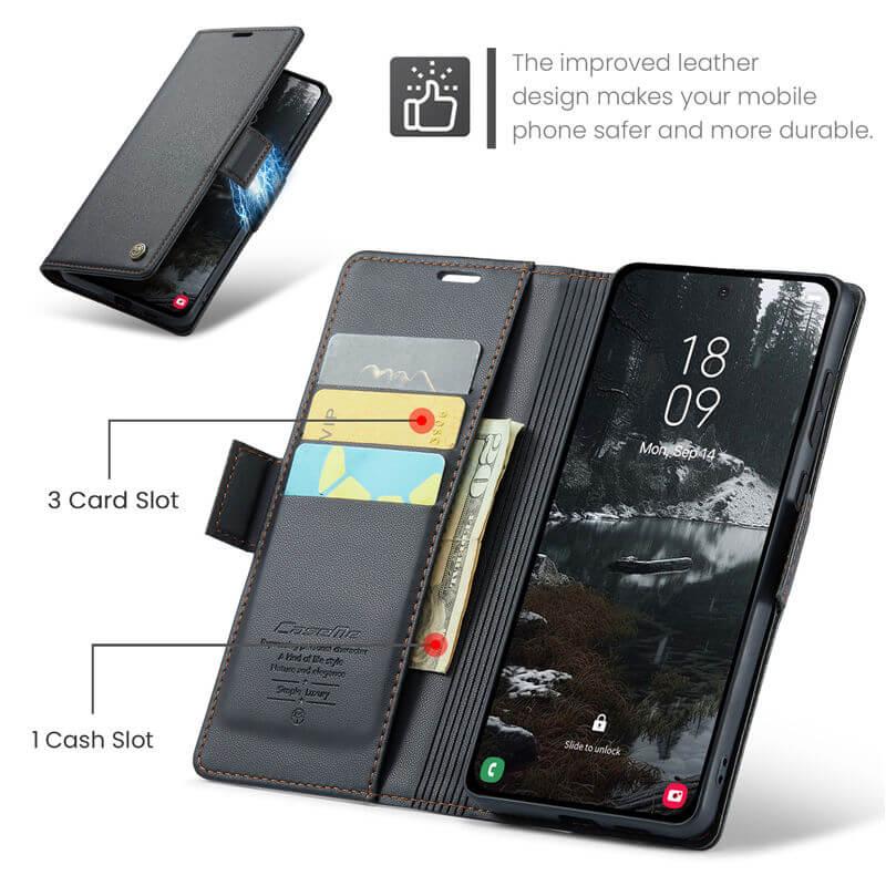 CaseMe Samsung Galaxy S25 Edge Wallet RFID Blocking Case