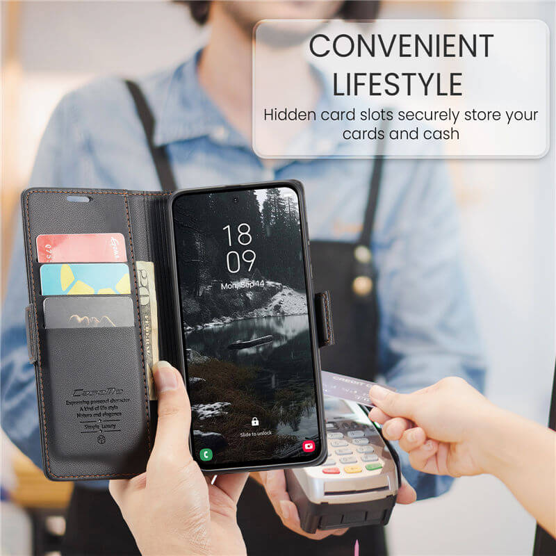 CaseMe Samsung Galaxy S25 Edge Wallet RFID Blocking Case