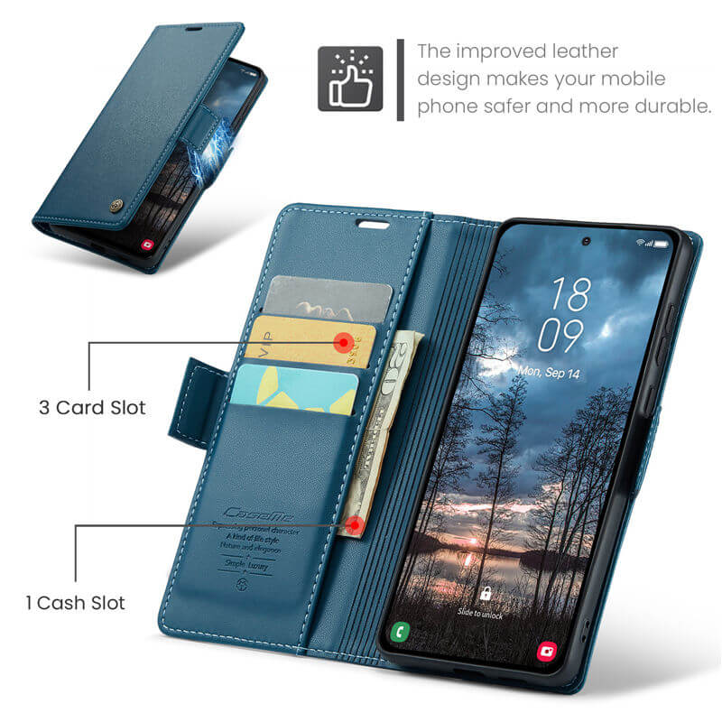 CaseMe Samsung Galaxy S25 Edge Wallet RFID Blocking Case